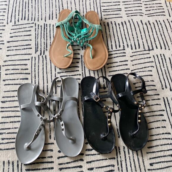 Express And Madden Girl Sandal Shoe Bundle Grey Black 10 - Picture 1 of 7